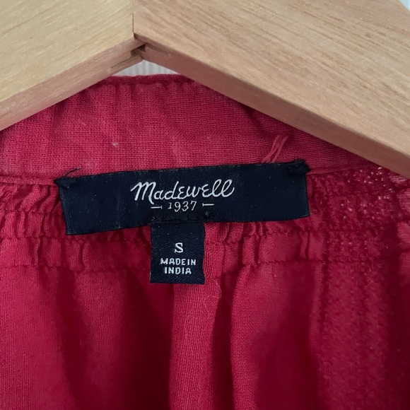 Madewell Red Embroidered Tunic Blouse - Picture 4 of 6
